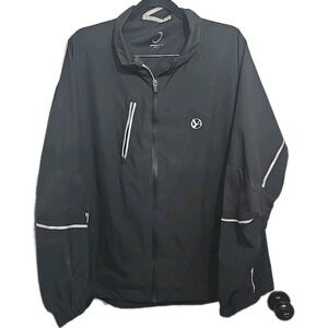 Zero Restriction Power Torque Full Zip Black‎ Windbreaker Golf Jacket Mens XXL